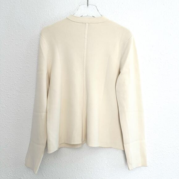 Talbots Button Front Knit Cardigan Women Large Ivory Career Modest Minimalist - Picture 2 of 6